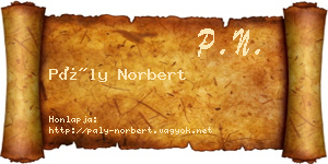 Pály Norbert névjegykártya