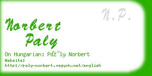 norbert paly business card